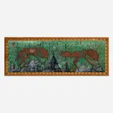 Howard Finster, Birth of America, 1985, polychrome paint on board, artist-made carved pine frame
