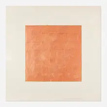Channa Horwitz, Moire Square 4-6-7, 1988, casein and 24k gold leaf on Mylar