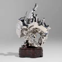Zhan Wang, Artificial Rock No. 81, 2005, stainless steel and wood base