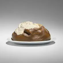 Claes Oldenburg, Baked Potato, 1966, cast resin painted with acrylic, Shenango china dish