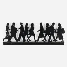 City Walkers 2 by Julian Opie, 2014, powder-coated steel, sold Jul 2026