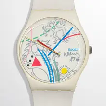 Keith Haring, Untitled (Swatch Maxi Wall Clock), 1987, marker on Swatch Maxi wall clock