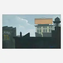 John Button, City at Twilight, 1967, oil on canvas