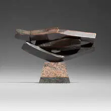 Dimitri Hadzi, River Styx I, 1977, patinated bronze, granite