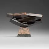 Dimitri Hadzi, River Styx I, 1977, patinated bronze, granite