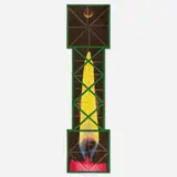 Art Green, Working Knowledge, 1992, oil on canvas laid to Masonite, wood, metal