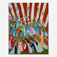 Winfred Rembert Jr., Amazing Grace, 2026, acrylic and dye on carved and tooled leather