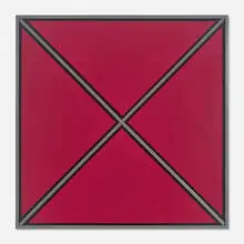 Untitled by Tadaaki Kuwayama, 1966, Liquitex on canvas, chrome steel, sold Jul 2026