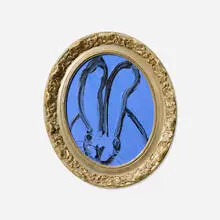 Blueman by Hunt Slonem, 2021, oil on wood in artist's frame, sold Jul 2026