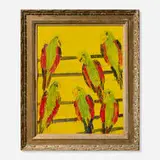 Hunt Slonem, Crimson Gift, 2021, oil on wood in artist's frame