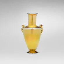 Tiffany Studios, Vase, c. 1913, hand-blown and applied Favrile glass