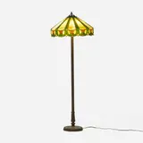 Handel, Tulip floor lamp, c. 1920, leaded glass, patinated metal
