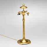 Tiffany Studios, Large Library Standard lamp base with heat cap, c. 1910, gilt bronze