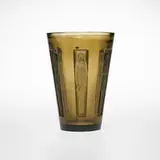 René Lalique, Gobelet Six Figurines vase, c. 1912, clear and frosted topaz glass