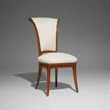Eugène Gaillard, Art Nouveau chair, c. 1913, carved fruitwood, upholstery