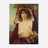 Albert Matignon, Autumn Flowers / Biscuits Lefèvre-Utile, c. 1906, chromolithograph in colors