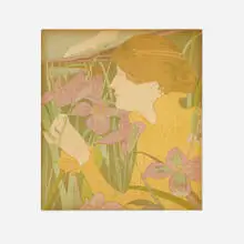 George Bottini, La femme aux iris, 1898, lithograph in colors