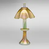 Tiffany Studios, Candle lamp, c. 1915, hand-blown Favrile glass, brass
