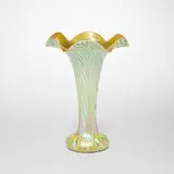 Quezal, Decorated floriform vase, c. 1910, hand-blown glass