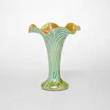Quezal, Decorated floriform vase, c. 1910, hand-blown glass