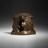 Paul-François Berthoud, Femme Souriante jardinière, c. 1902, patinated bronze