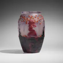 Joseph Gabriel Rousseau, Le jardin des Hespérides vase, c. 1926, pâte de verre