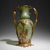 Loetz, Papillon vase with Art Nouveau mount, c. 1898, hand-blown glass, gilt brass