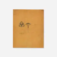 René Lalique, Sketch for stick pin with dragonflies, c. 1905, watercolor, ink and pencil on BFK Rives paper
