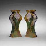 Rozenburg, Art Nouveau vases with calla lilies, pair