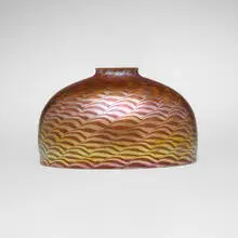 Tiffany Studios, Damascene shade, c. 1910, hand-blown Favrile glass