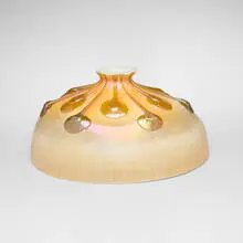 Tiffany Studios, Early Tendril shade, c. 1895, hand-blown Favrile glass