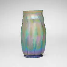 Tiffany Studios, Early decorated vase, c. 1897-1899, hand-blown Favrile glass