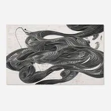 David Ellis, CV's Critical Weather, 2008, collage with black gesso and enamel on panel