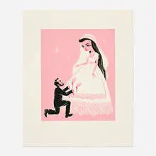 Mark Ryden, Lincoln’s Hands, 2007, relief print in colors on Somerset