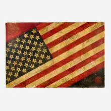 Shepard Fairey, Flag 1, 2010, hand-painted multiple with acrylic, screenprint and mixed media collage on paper