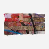 Saber, Beautiful Outbreak Ephemera 2 (RED), mixed media with gold leaf on cardboard
