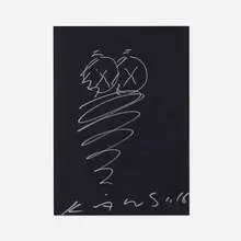 Kaws, Signed End Page (from Man’s Best Friend), 2016, metallic paint pen on paper