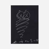 Kaws, Signed End Page (from Man’s Best Friend), 2016, metallic paint pen on paper