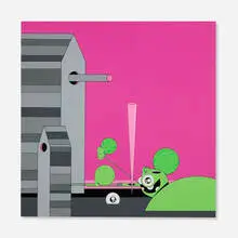 Dalek, Birdhouse, 2005, acrylic on wood panel
