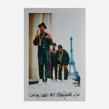 Ricky Powell, Run DMC, Paris, 1987, archival pigment print on aluminum
