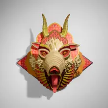 Tokion Head (Idol for the Absurd) by Aj Fosik, 2010, acrylic, nails and wood construction, sold Jul 2026