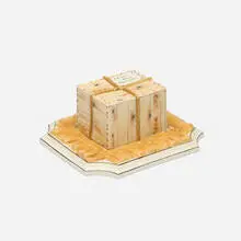 Worcester Factory, Rare china packing crate inkwell, glazed and hand-painted porcelain
