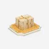 Worcester Factory, Rare china packing crate inkwell, glazed and hand-painted porcelain