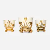 Royal Worcester, Collection of three jardinières with lotus