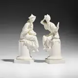 Royal Worcester, La Fleur and Le Miroir figurines