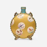 Royal Worcester, Moon flask vase with medallions of birds