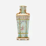 Royal Worcester, Early vase with salamanders, crane and flowering tree