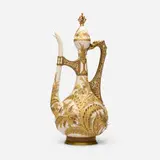 Royal Worcester, Jeweled and reticulated ewer with foliage