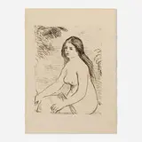 Pierre-Auguste Renoir, Femme nue assise (from Théodore Duret's Histoire des peintres impressionnistes), c. 1906, soft-ground etching