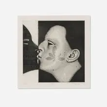 Ed Paschke, The Kiss, 1997, etching and aquatint on Somerset